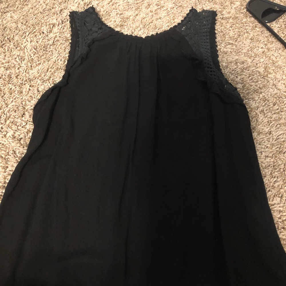 Black tank with lace detail
